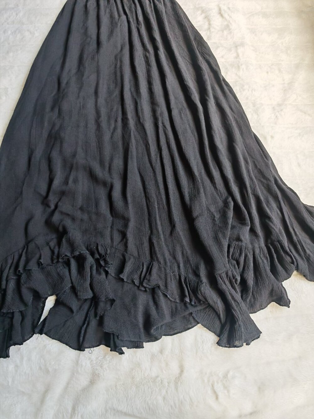 Free People Adella Maxi Slip Dress Black Lace Boho Festival Maxi Size M - Picture 13 of 14